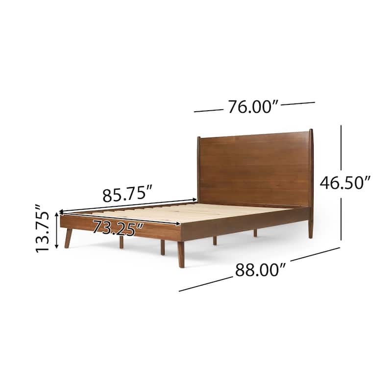 Christopher Knight Home - Cohron Mid-Century Solid Wood Full Platform Bed with Sleek Splayed Legs
