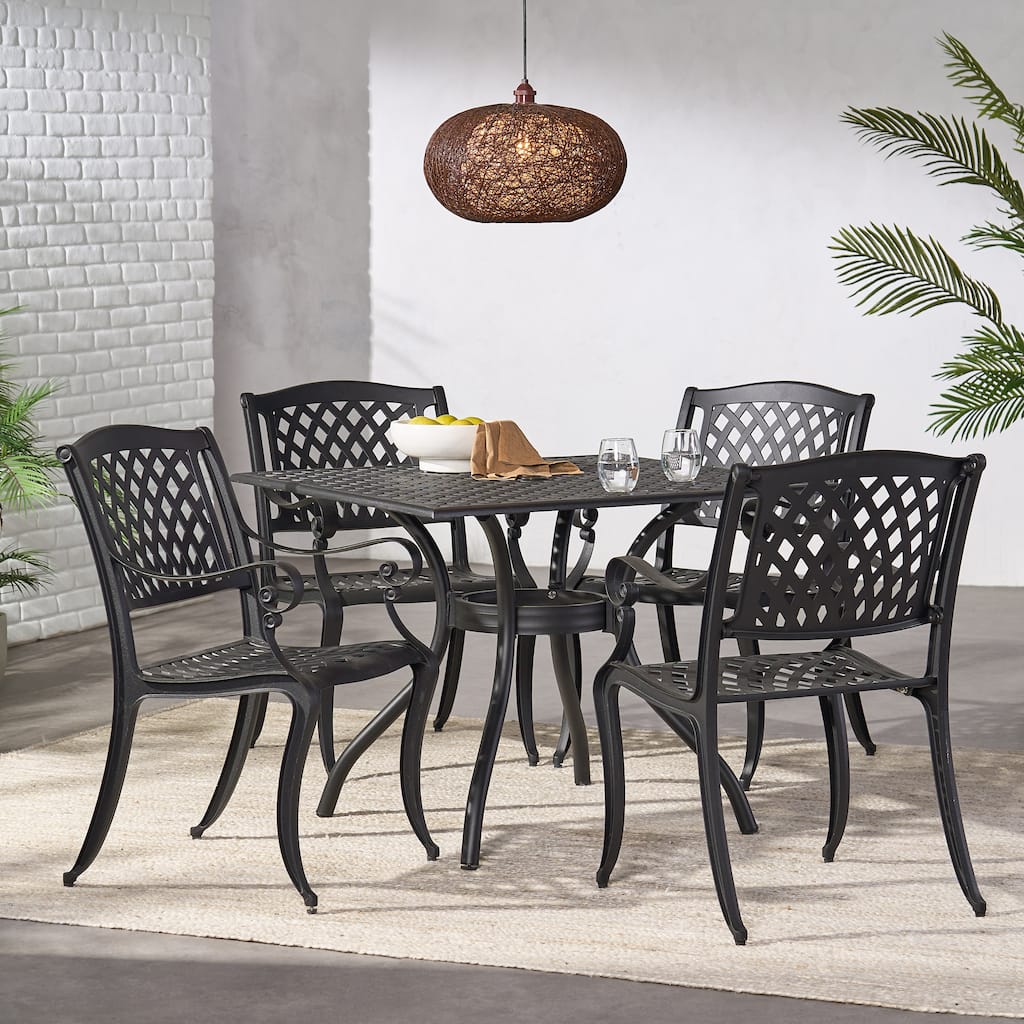 Outdoor Cayman 5-piece Aluminum Dining Set by Christopher Knight Home