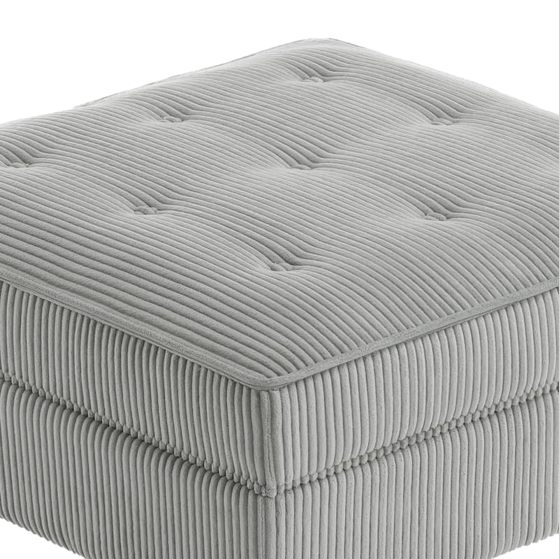 Corduroy Flip Top Dual-Use Storage Ottoman Coffee Table