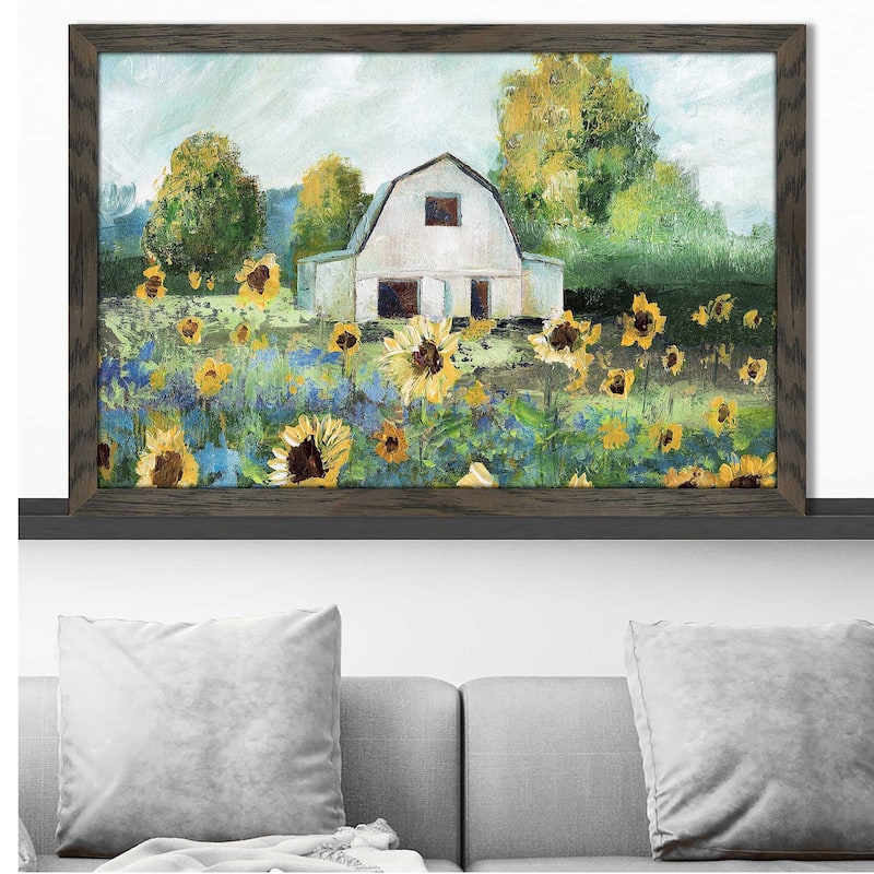 "Sunflower Barn" by Nan Print on Acrylic