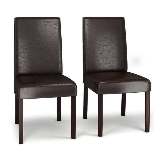 Shop Black Friday Deals On Gymax Set Of 2 Dining Chair Pu Upholstered Parsons Chair Living Room On Sale Overstock 32078879