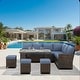preview thumbnail 15 of 17, 9-Seat Wicker Patio Dining Set with Ottomans