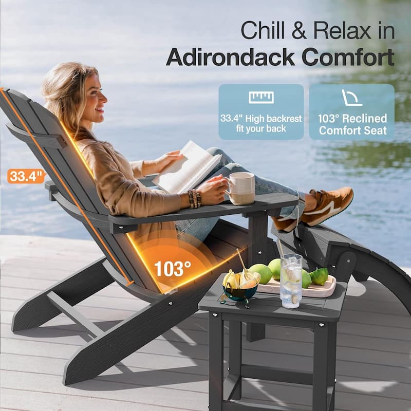 WINSOON All Weather HIPS Outdoor Plastic Adirondack Chairs