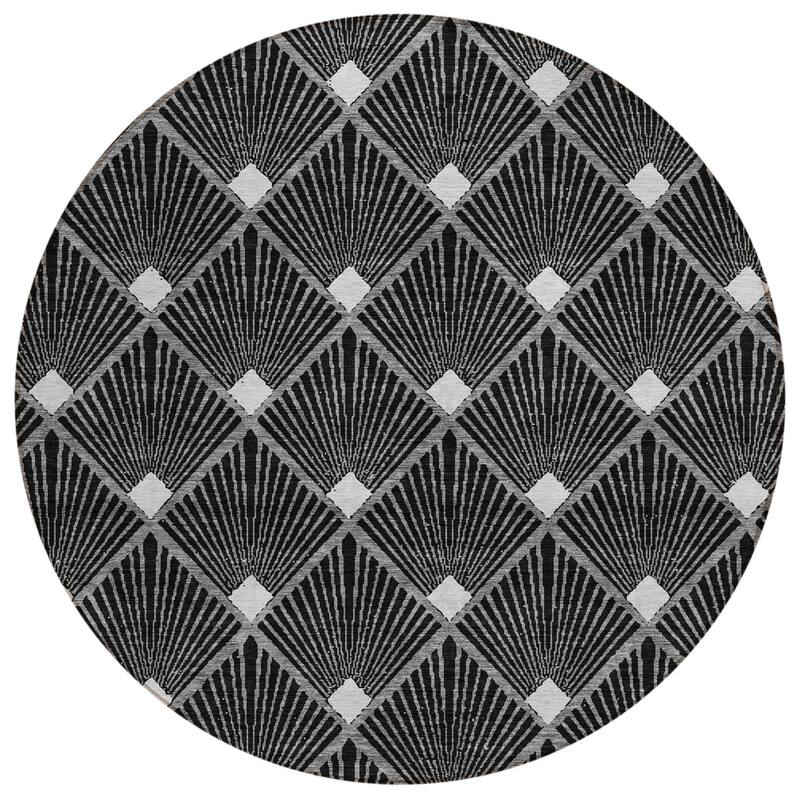 HomeRoots Geometric Transitional Rectangle Outdoor Rug