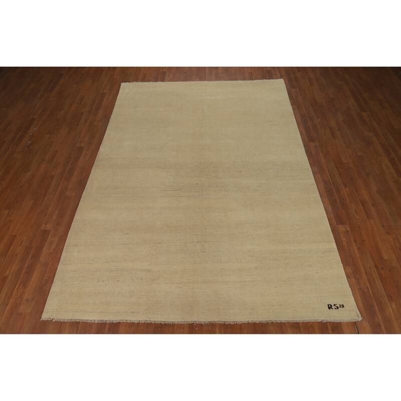 Contemporary Gabbeh Oriental Area Rug Hand-Knotted Wool Carpet - 6'5"x 9'7"