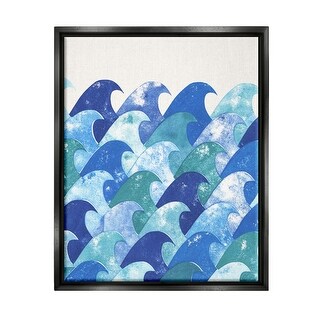 Stupell Abstract Sea Waves Framed Floater Canvas Wall Art Design by ...