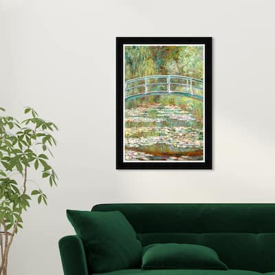 Wynwood Studio Prints Floral and Botanical Monet - Bridge Over a Pond of Water Lilies Traditional Wall Art Canvas Print