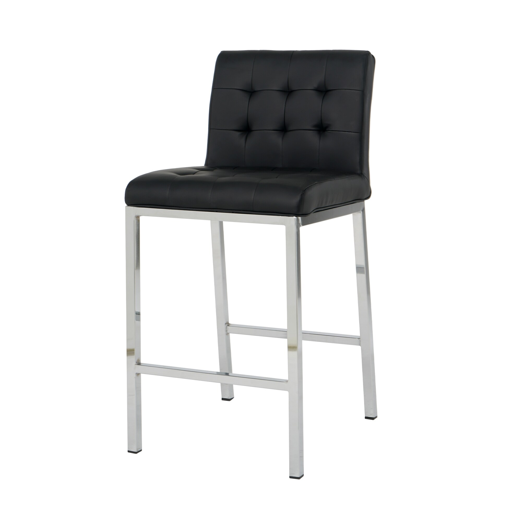Commercial Bar Stools Modern Style High Bar Stool Kitchen Restaurant Black PU Leather Bar Chair Set of 2