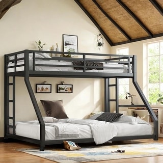 Metal TwinXL/FullXL over Queen Bunk Bed with Under Bed Storage