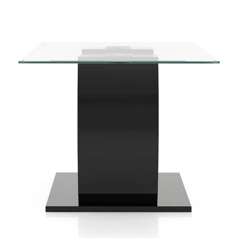 Furniture of America Raji Contemporary 63-inch Double Ring Glass Top Table