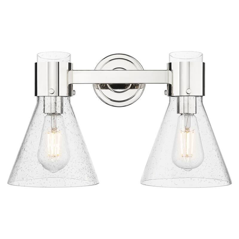 Innovations Lighting 464-2W-G464C-7SDY Lawton Cone 2 Light 16" Wide - Polished Nickel