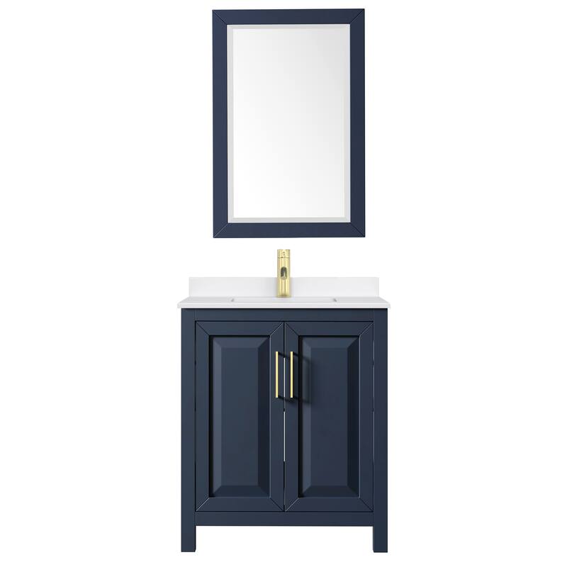 Daria 30-inch Single Vanity, Single Hole Quartz Top, 24-inch Mirror
