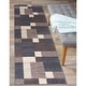 preview thumbnail 13 of 90, World Rug Gallery Modern Boxes Design Non-slip (Non-skid) Area Rug 2' x 10' Runner - Blue