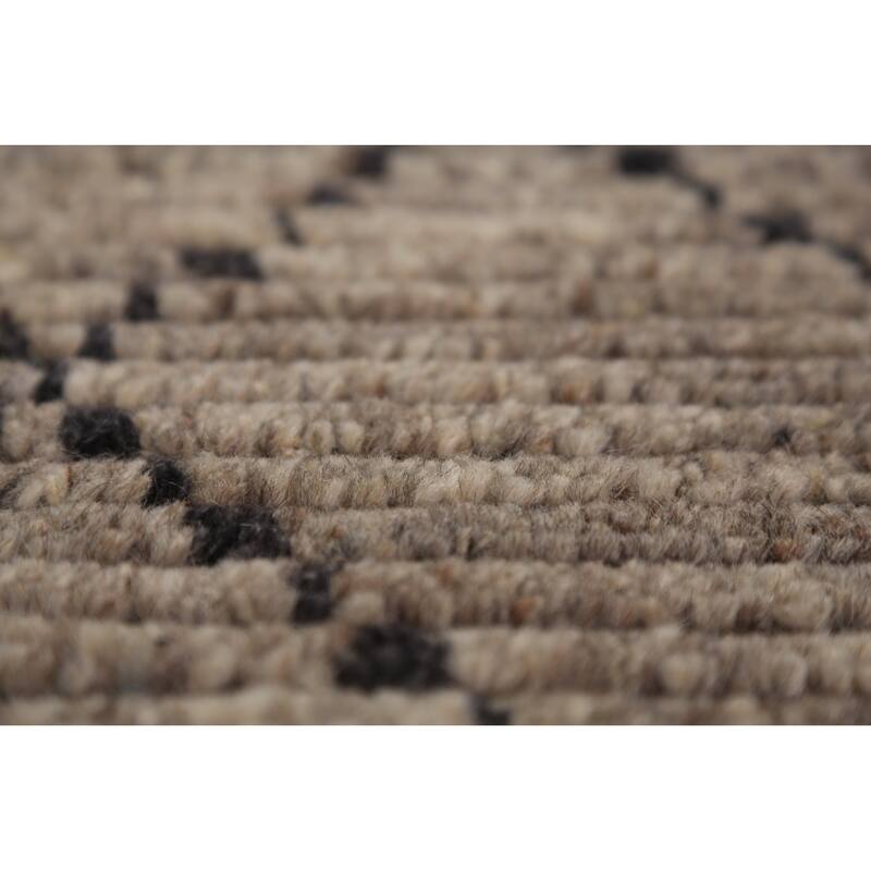 Striped Trellis Moroccan Oriental Area Rug Handmade Wool Carpet - 5'8" x 8'5"