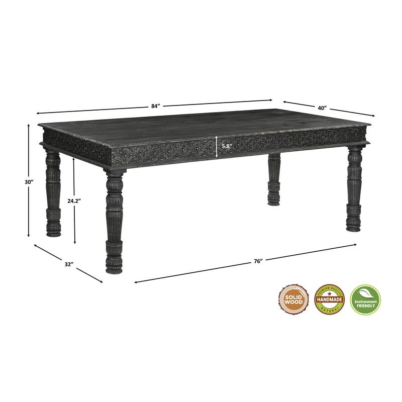 Milton Carved Solid Wood Dining Set