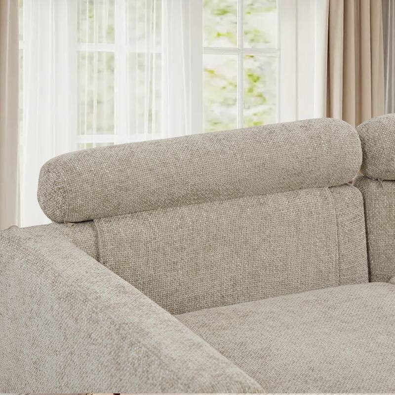 63.4"W Chenille Combination Sofa,Sofa Bed with Cushions & Metal Legs