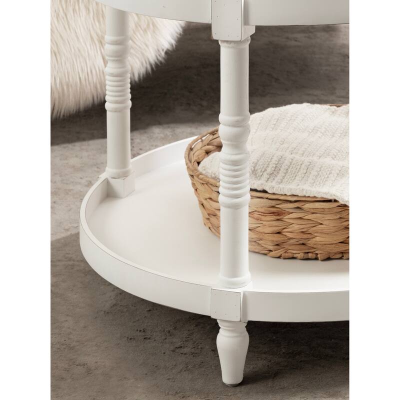 Kate and Laurel Bellport Round Wood Coffee Table