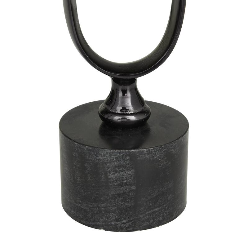 Gold, Black or Silver Aluminum Metal Paper Clip Pillar Decorative Candle Holder with Marble Base (Set of 2)