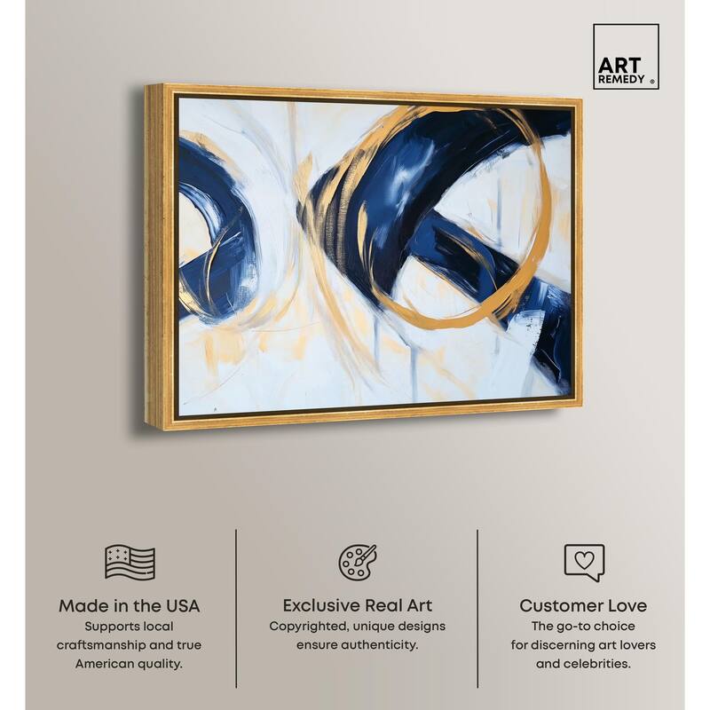 Navy and Gold Rings II Canvas by Art Remedy