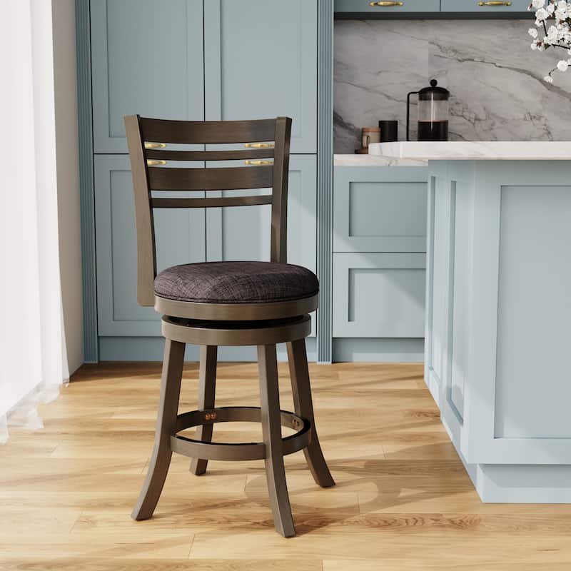 DTY Indoor Living Granby 4-Slat Back Swivel Stool