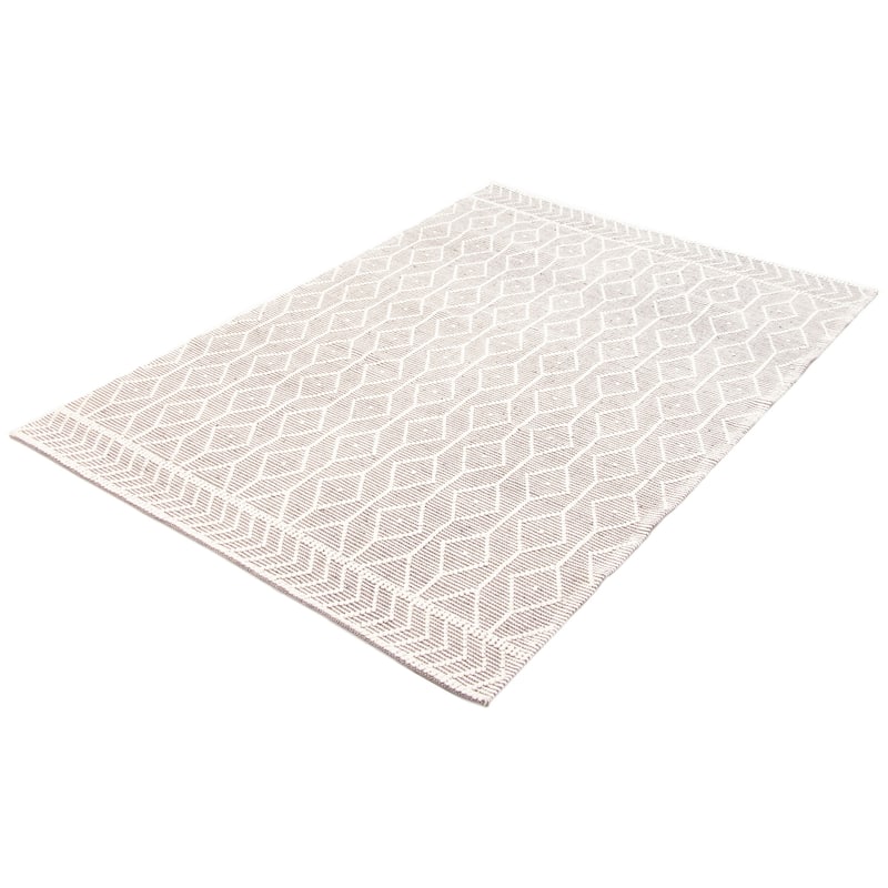ECARPETGALLERY Braid weave Sienna Grey Wool Rug - 6'2 x 8'11