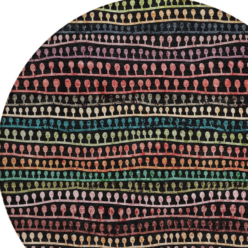 HomeRoots Striped Transitional Rectangle Outdoor Rug