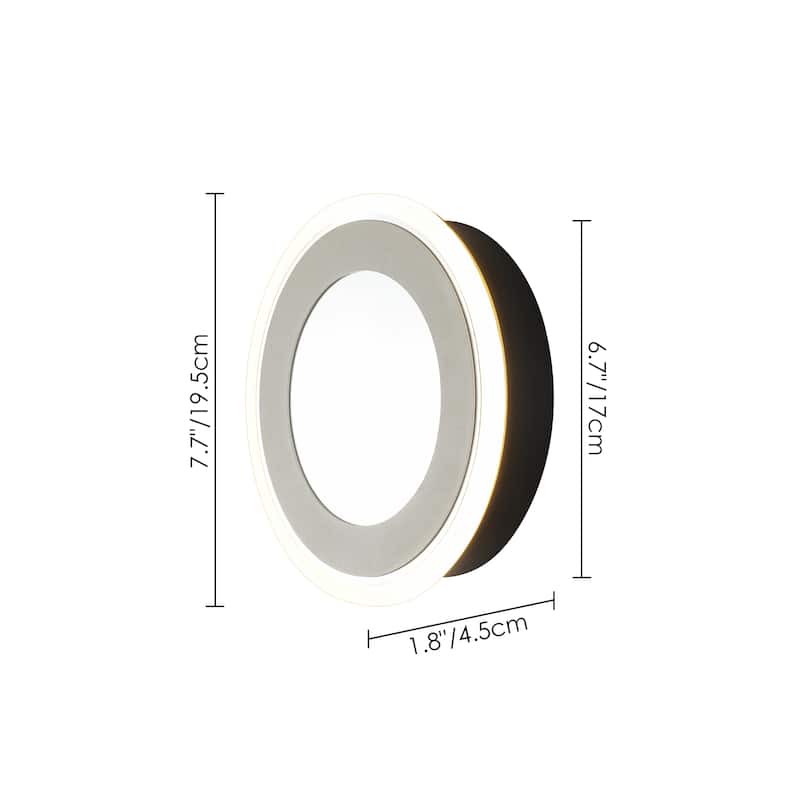 7.7"W Modern LED Flush Mount Ceiling Light - 13W 3000K Warm Light, Dimmable Round Fixture for Bedroom - 1 Light