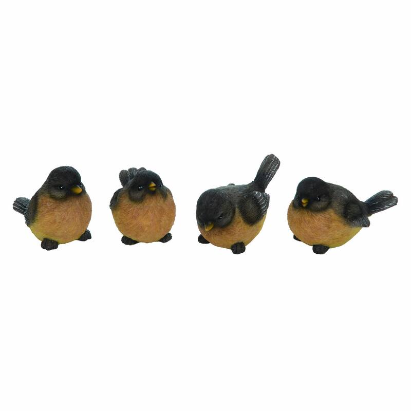 Transpac Small Resin Robin Set of 4 Spring Home Decorations