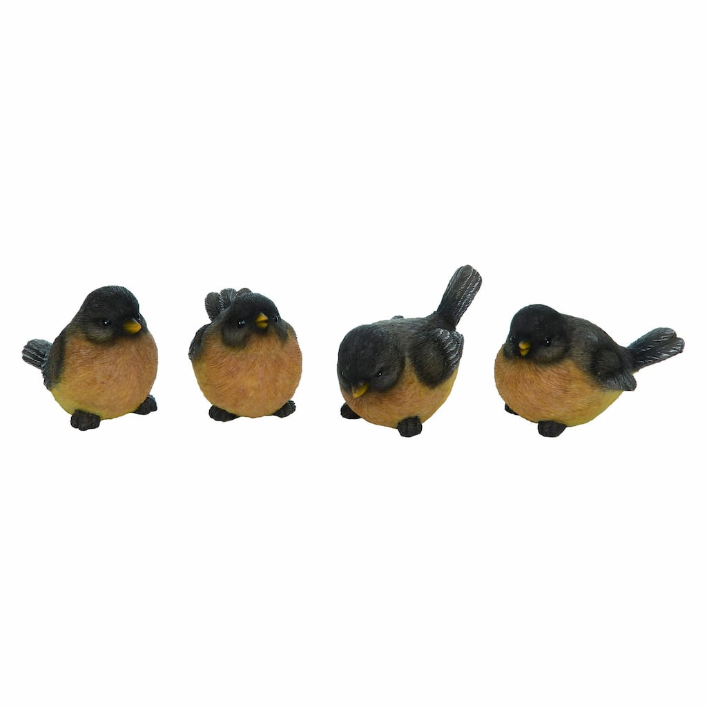 Transpac Small Resin Robin Set of 4 Spring Home Decorations