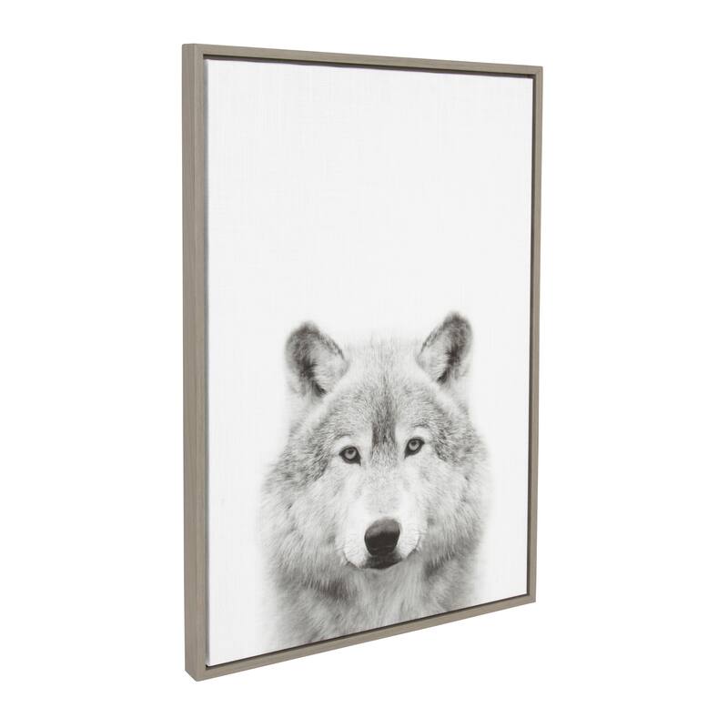 Sylvie Wolf Framed Canvas Wall Art by Simon Te Tai, Gray 23x33