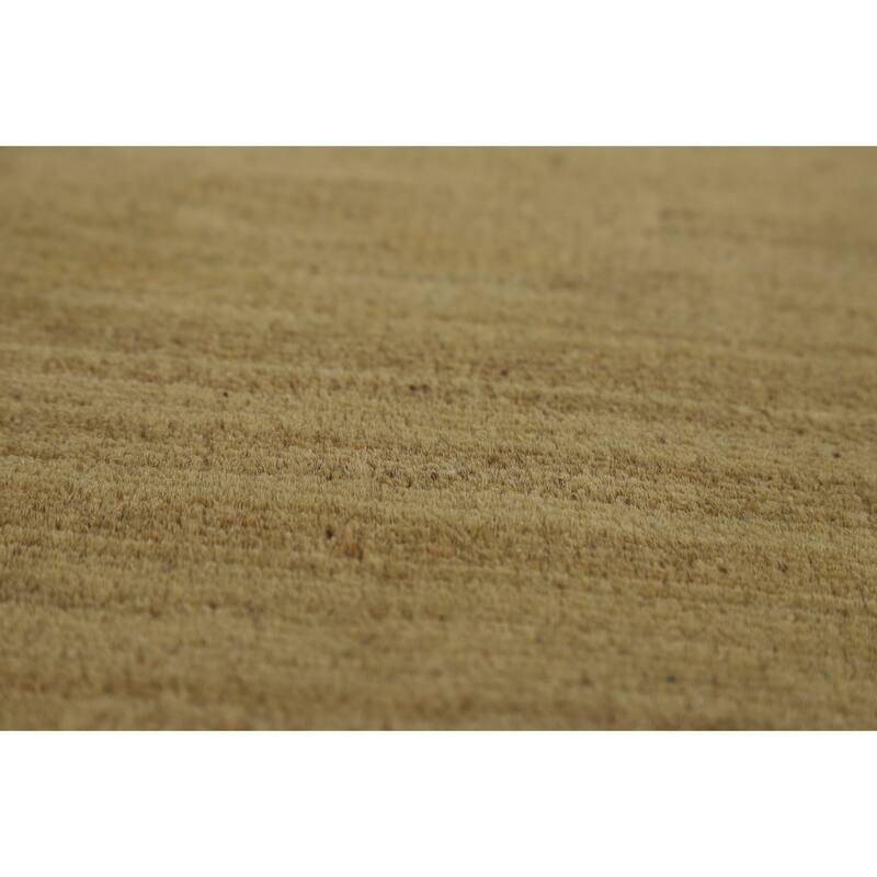 Contemporary Gabbeh Oriental Area Rug Handmade Green Wool Carpet - 6'5" x 9'7"