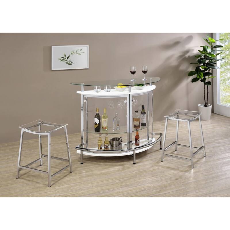 Clapper Clear and Chrome Stools (Set of 2) On Sale Bed Bath