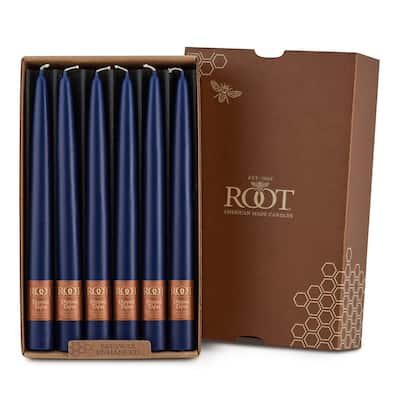 Root Candles 79220 Unscented Smooth Hand-Dipped 9-Inch Taper Candle, 12-Count, Abyss - 9"H x .88 x .88