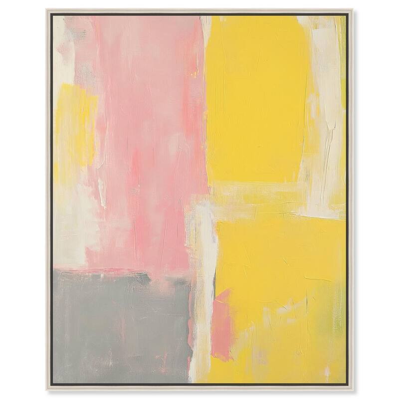Blush and Sunshine Canvas by Art Remedy - 24" x 30" - Silver