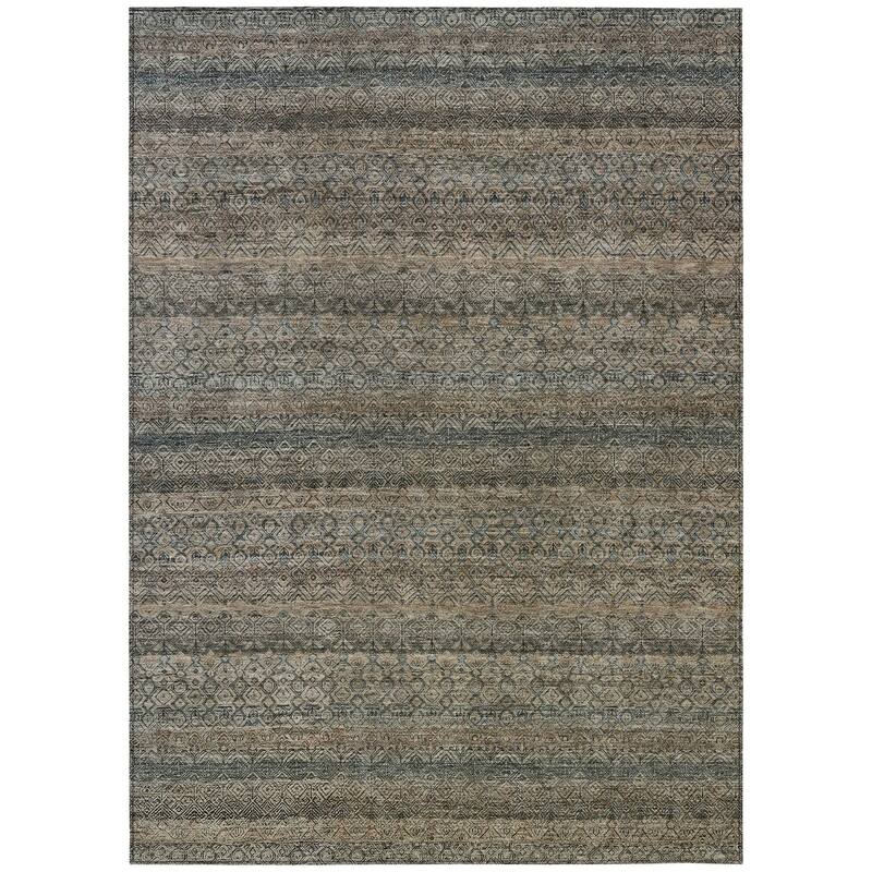 HomeRoots Striped Transitional Rectangle Outdoor Rug
