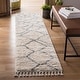 preview thumbnail 4 of 16, SAFAVIEH Berber Fringe Shag Mercedes Trellis Rug 2' x 8' Runner - Cream/Grey - Runner