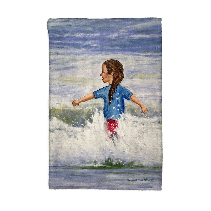 Girl in Surf Kitchen Towel - 16x25