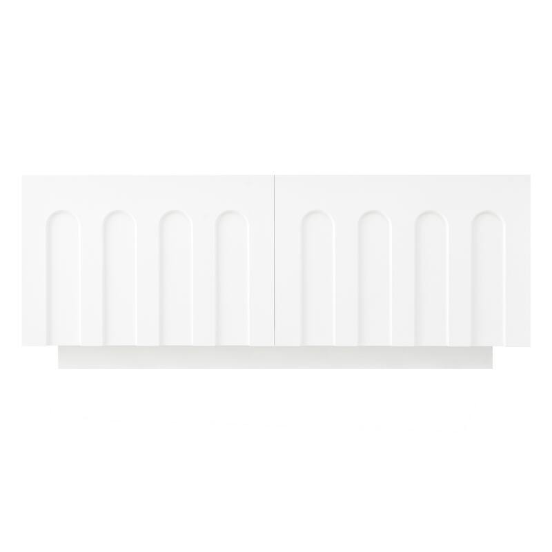 Roomfitters Elegant TV Stand & Coffee Table Set, Multi-Functional Media Console with Arched Design for TVs up to 80"