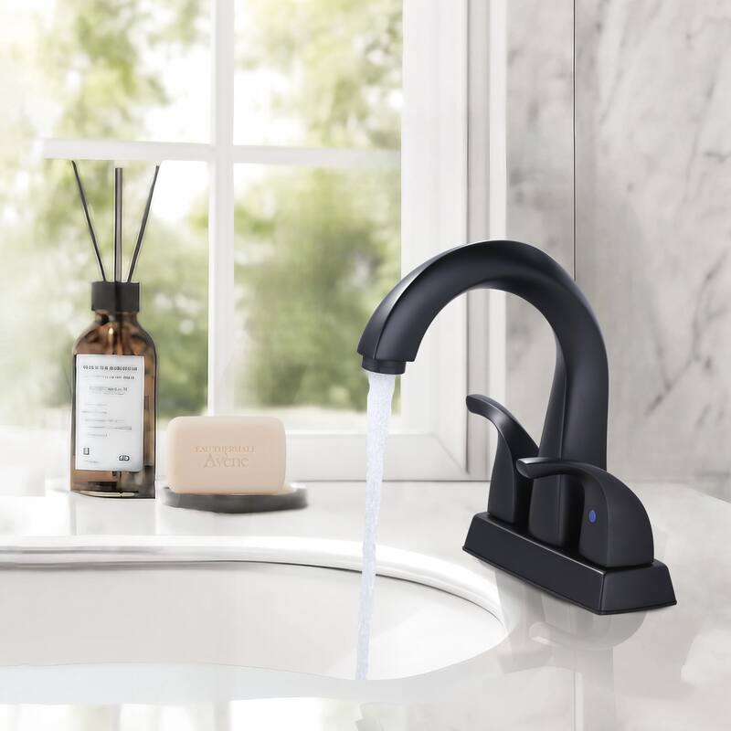 WOWOW 4 in. Centerset Double-Handle Bathroom Faucet with Pop Up Drain