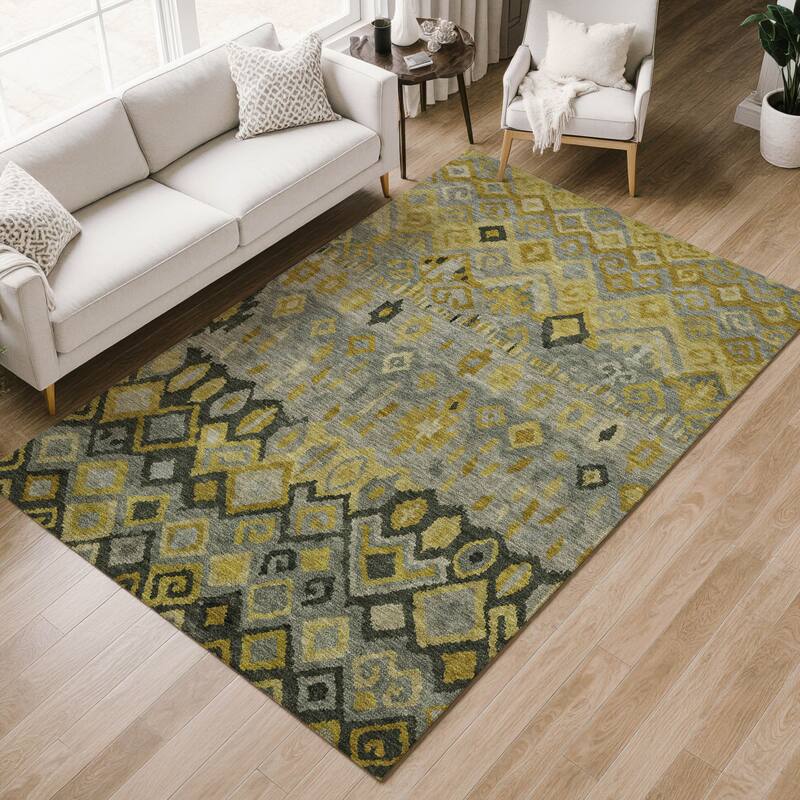 Machine Washable Indoor/ Outdoor Boho Moroccan Chantille Rug