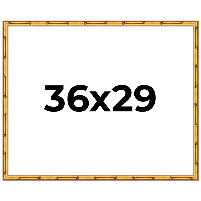 36x29 Frame Gold Bamboo Solid Wood Picture Frame | 1 Inch Moulding