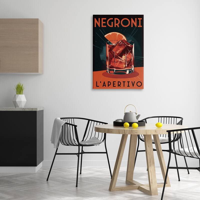 Stupell Vintage Midcentury Negroni Drink Canvas Wall Art Design By Andreas Magnusson