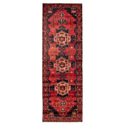 ECARPETGALLERY Hand-knotted Anadol Red Wool Rug - 3'7 x 10'4