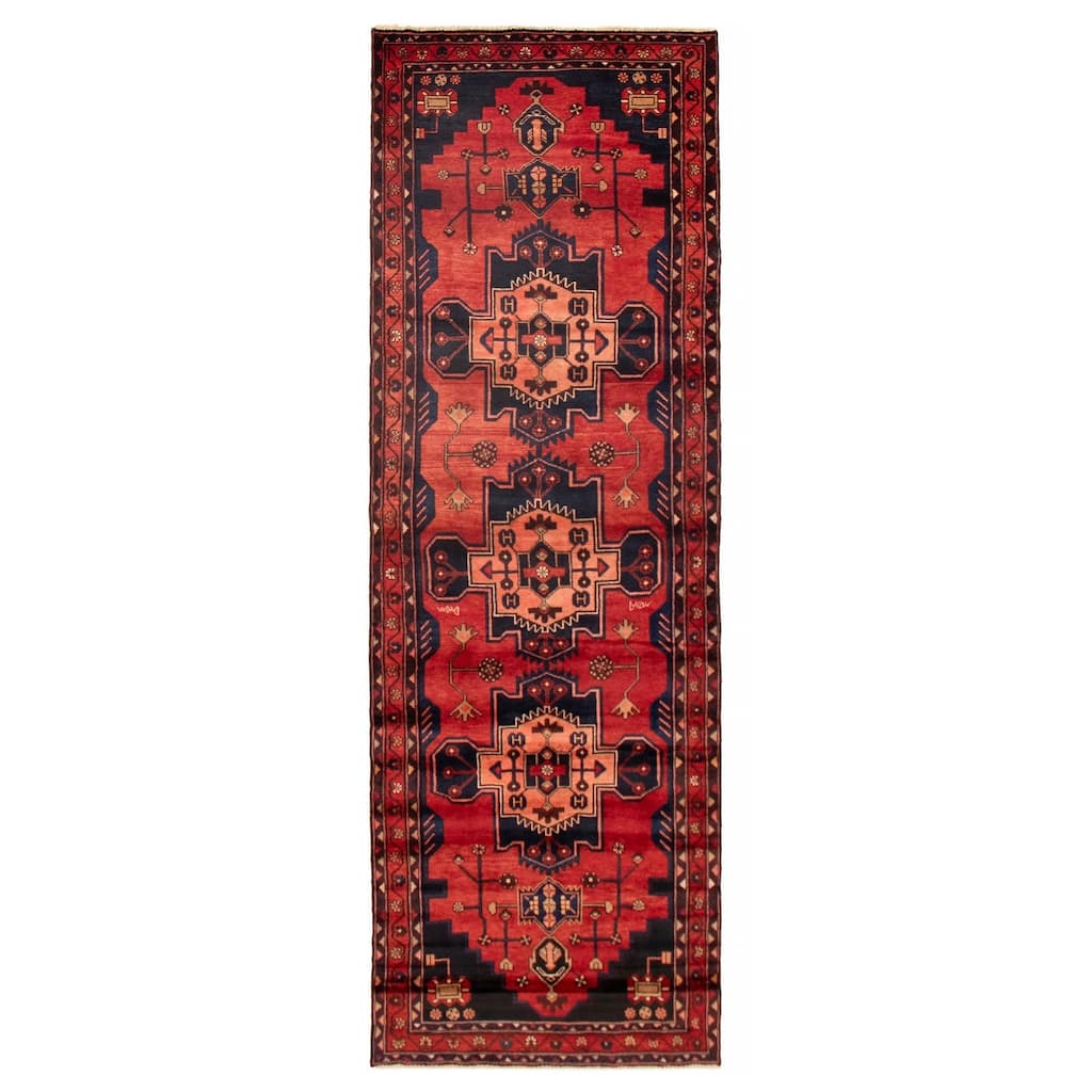 ECARPETGALLERY Hand-knotted Anadol Red Wool Rug - 3'7 x 10'4
