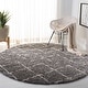 preview thumbnail 68 of 154, SAFAVIEH Arizona Shag Nevada 1.2-inch Thick Rug 6'7" Round - Brown/Ivory