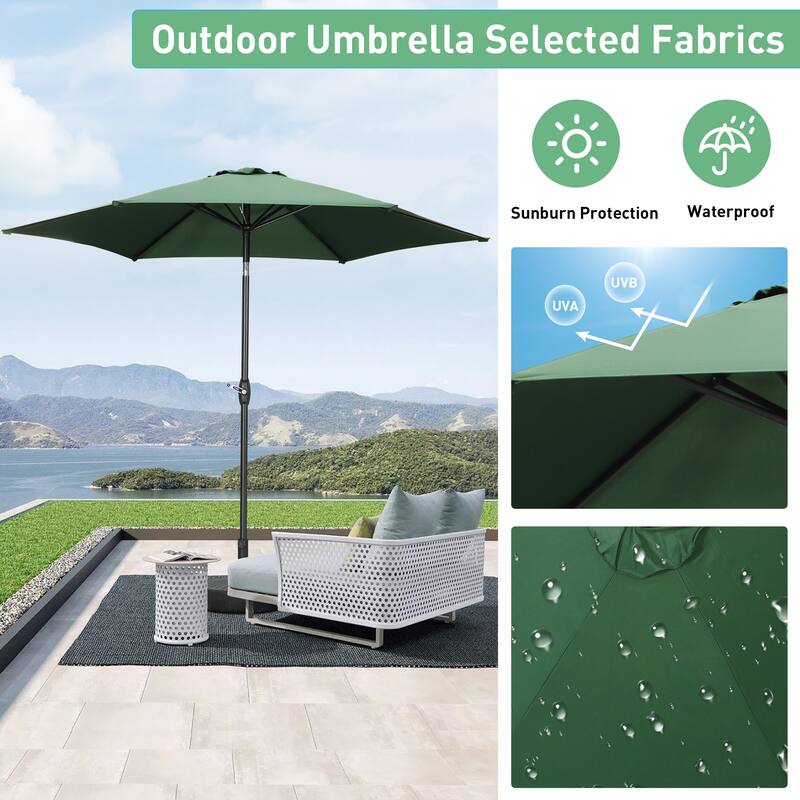 9ft Outdoor Patio Umbrella 6 Ribs with Tilt & Crank.
