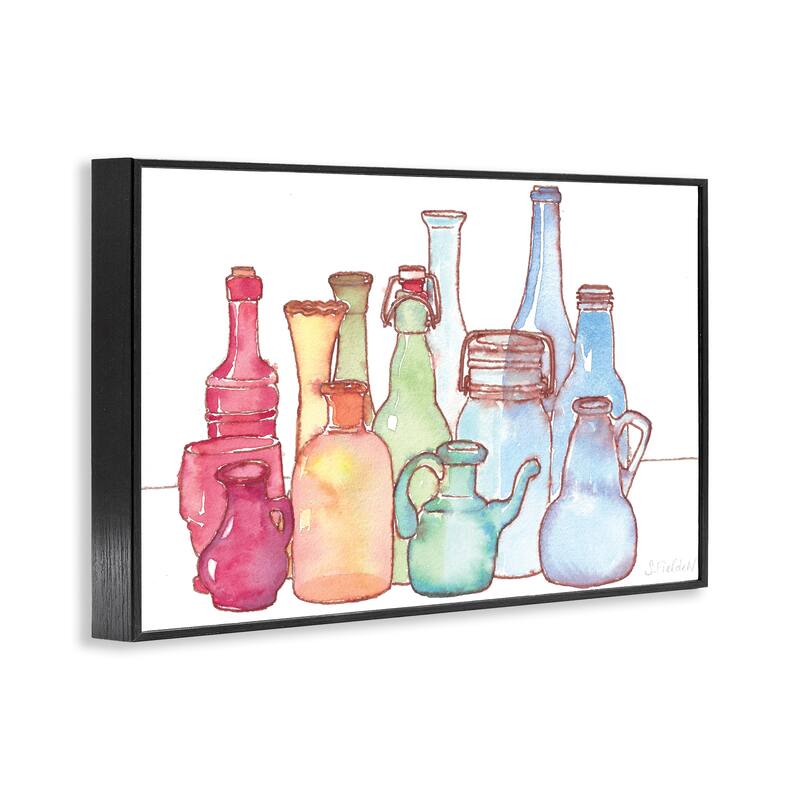 Stupell Colorful Vases Collection Framed Giclee Art Design By Stephanie Fielden