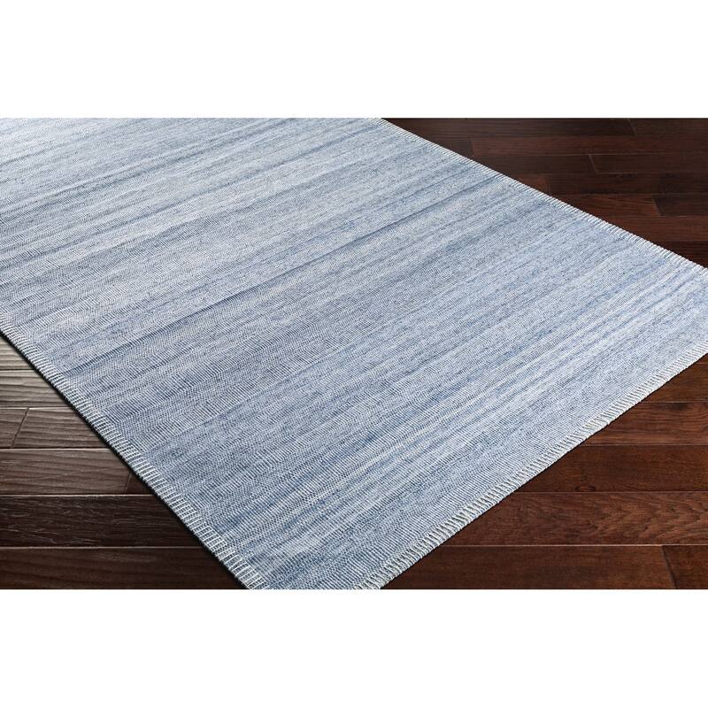 Fayla Handmade Solid Striped Viscose Area Rug