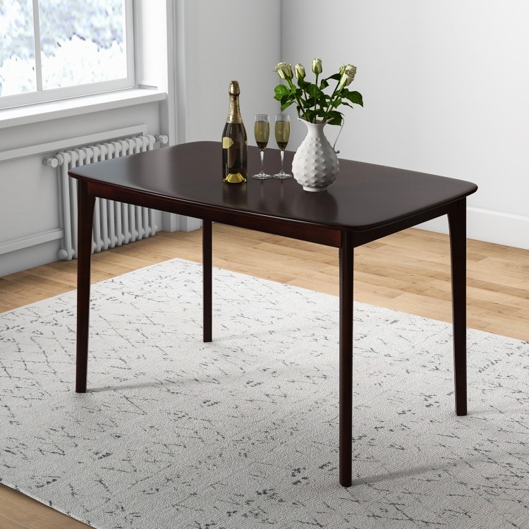 48 Inch Solid Wood Dining Table with Rubber Wood Supporting Legs for Kitchen Dining Room - 48" x 28" x 31"