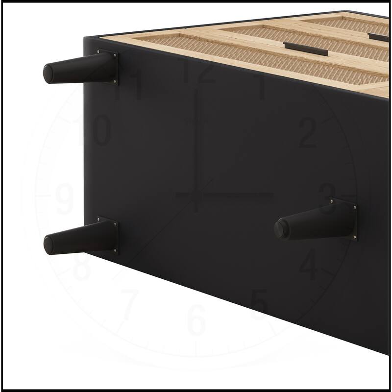 6-Drawers Rattan Storage Cabinet with White Drawer Slides